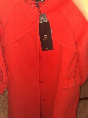 Cocobella Women's Red Cashmere Wool Dress Coat (Peacoat) Size Medium